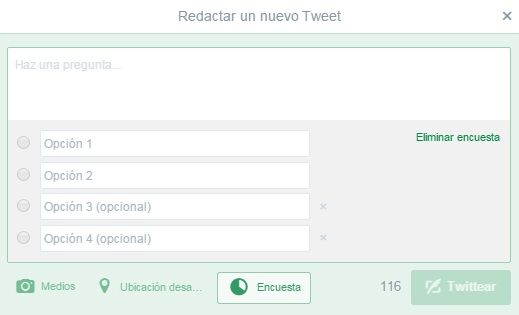 Ejemplo de encuestas en Twitter